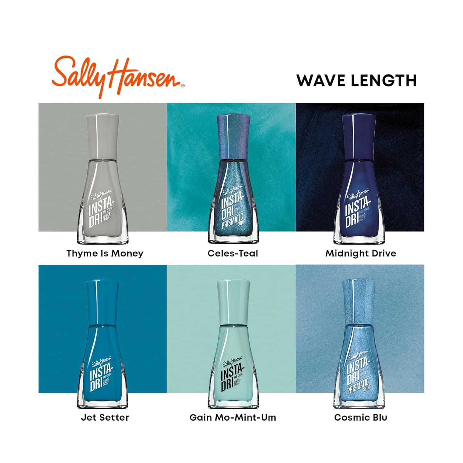 imageSally Hansen InstaDri Crystals Nail Polish Quick Dry Long Lasting StreakFree Shine Opaque Shimmery 123 Cobalt Blue Dark Blue Nail Color510 Gain MoMintUm