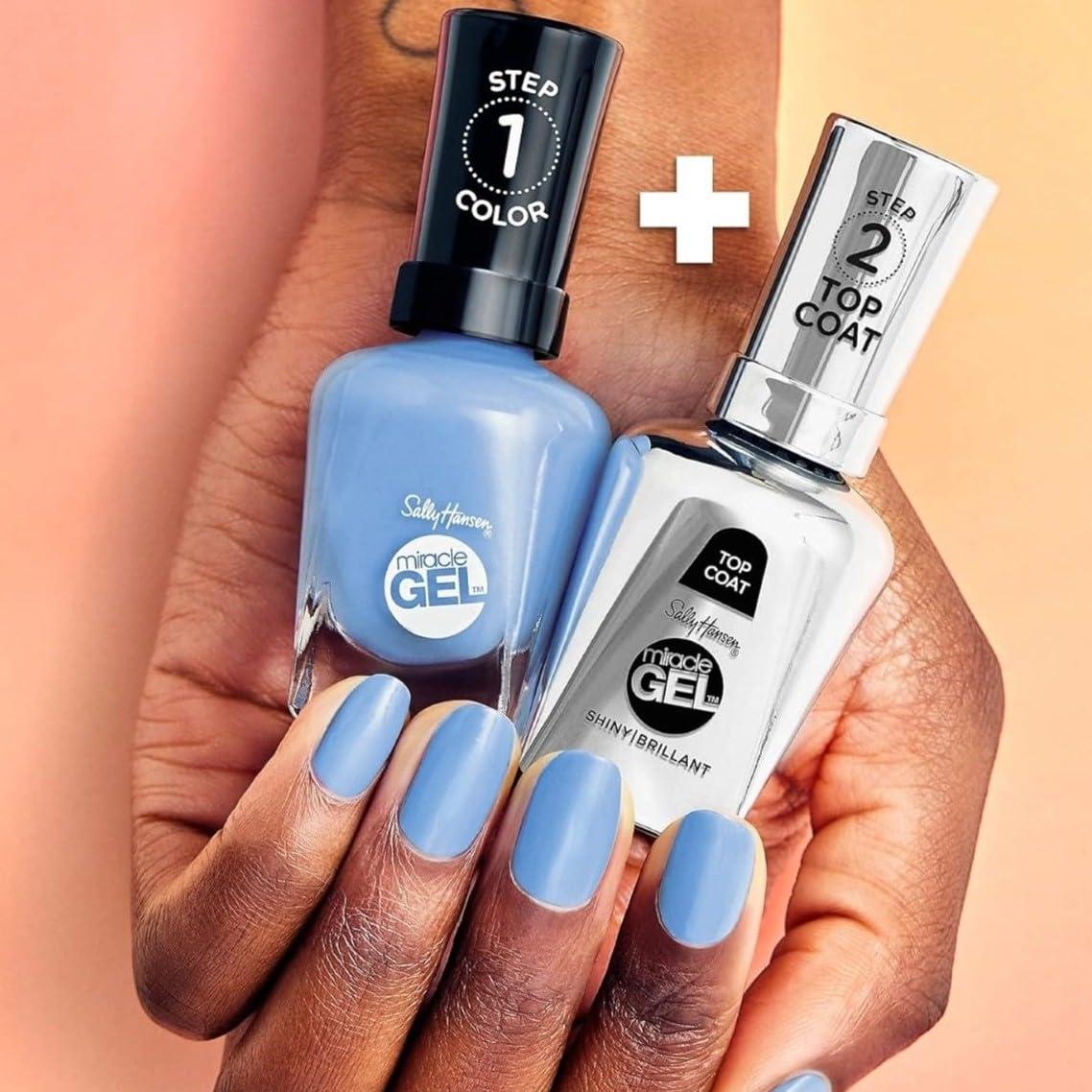 imageSally Hansen Miracle Gel Salon Quality Nail Polish GelLike Formula TwoStep System No UV Light Needed Long Lasting Shimmery 532 Affairy To Remember Purple with hints of Blue Nail Polish668 Grand Cyan