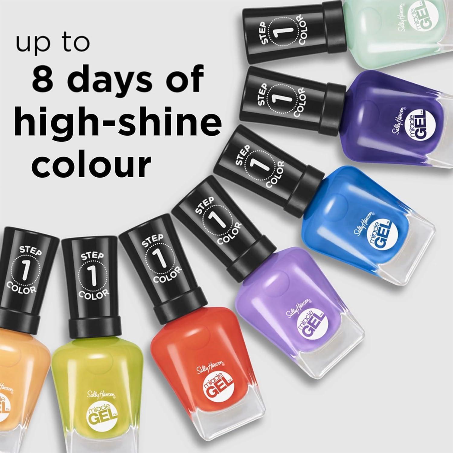 imageSally Hansen Miracle Gel Salon Quality Nail Polish GelLike Formula TwoStep System No UV Light Needed Long Lasting Shimmery 532 Affairy To Remember Purple with hints of Blue Nail Polish630 Cuddle Puddle