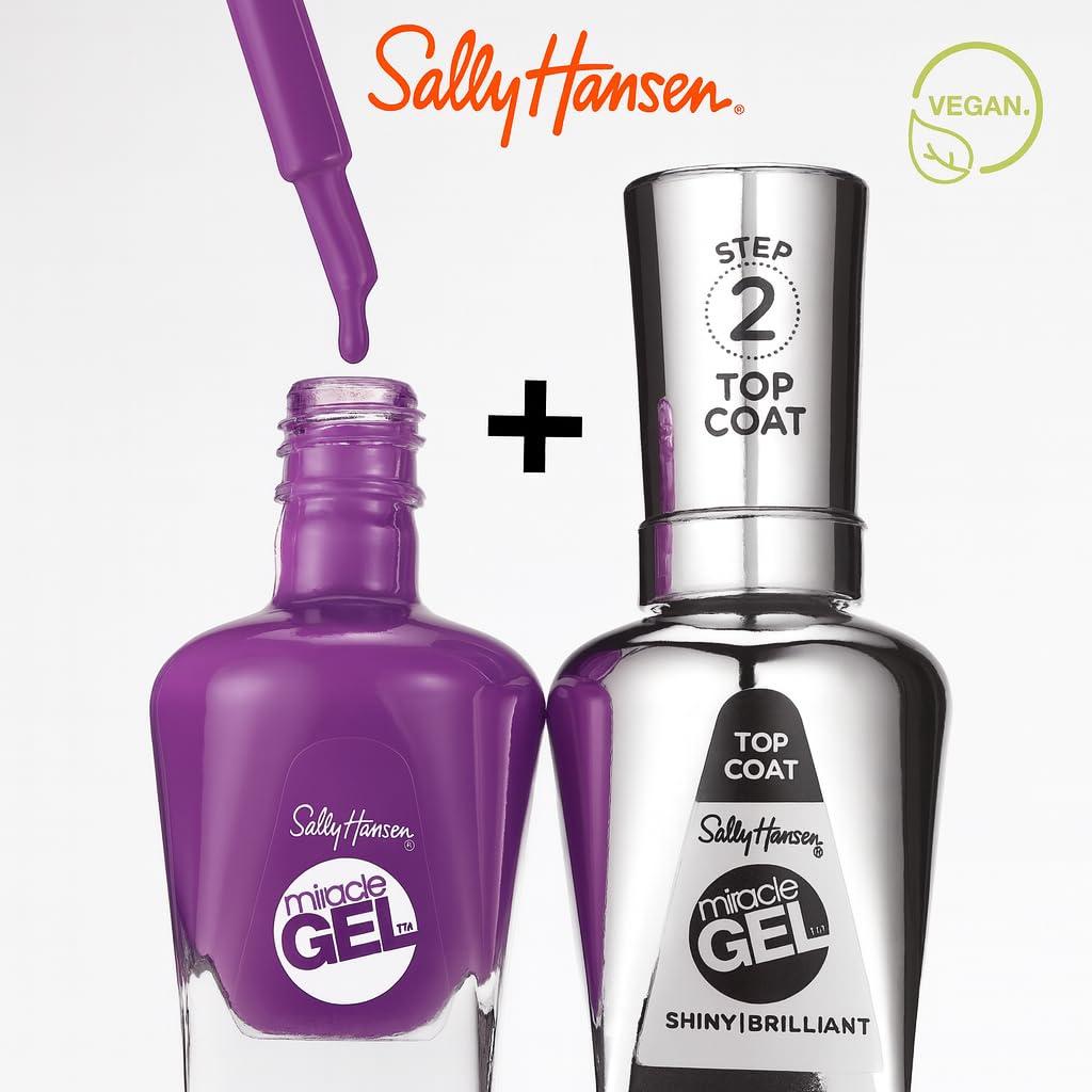 imageSally Hansen Miracle Gel Salon Quality Nail Polish GelLike Formula TwoStep System No UV Light Needed Long Lasting Shimmery 532 Affairy To Remember Purple with hints of Blue Nail Polish888 Frosted Tips