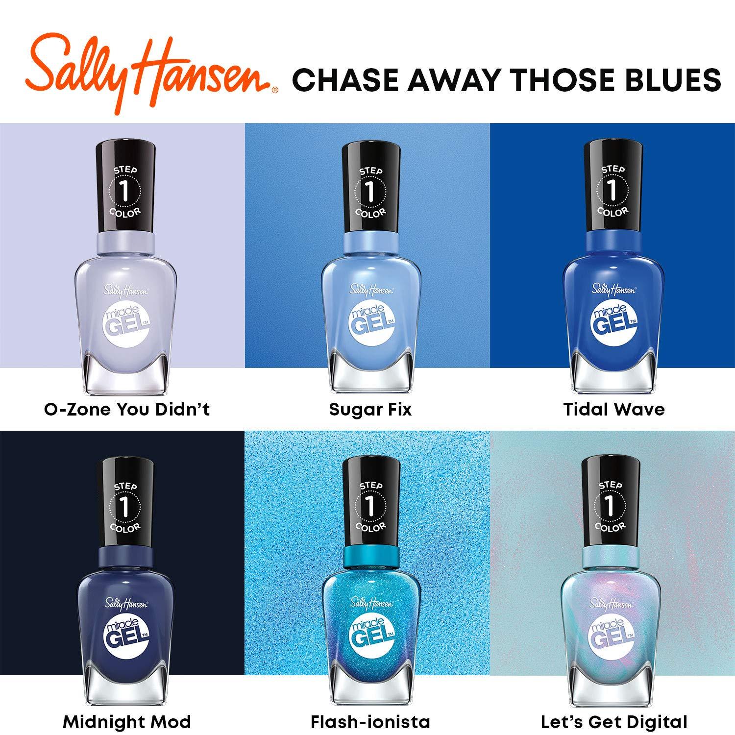 imageSally Hansen Miracle Gel Salon Quality Nail Polish GelLike Formula TwoStep System No UV Light Needed Long Lasting Shimmery 532 Affairy To Remember Purple with hints of Blue Nail Polish649346 Flashionista