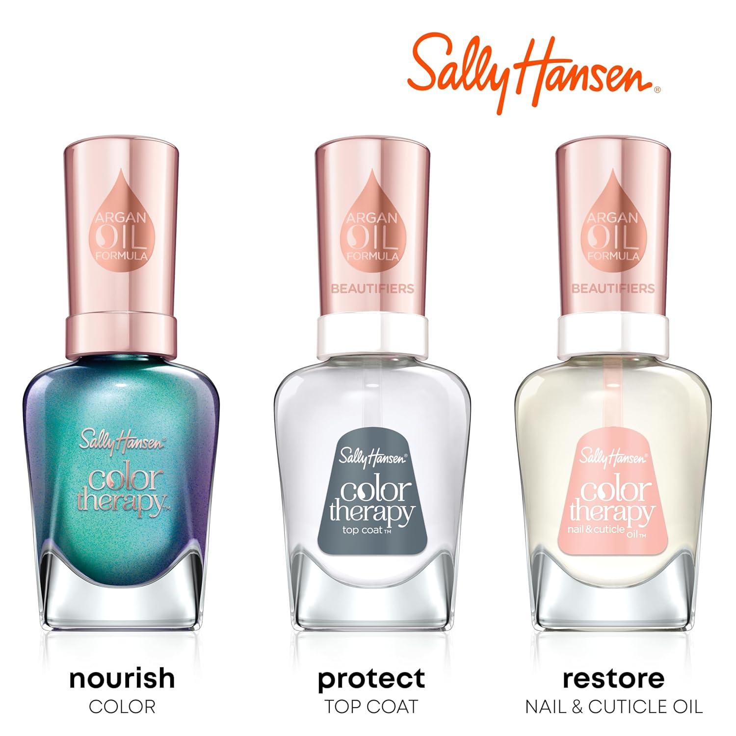 imageSally Hansen Nail Treatment Color Therapy Base Coat Infused with Argan Oil Long Lasting Healthy Nails Strengthening ampamp Nourishing541 Give Me a Tint