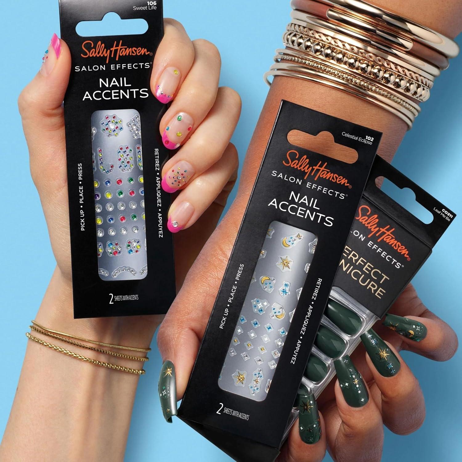 imageSally Hansen Salon Effects Nail Accents Bubbly ampamp Pearls Nail Art Decals Easy to Use No Commitment Use On Nail Polish or Bare Nails Mix and Match Styles763 Heart Soul