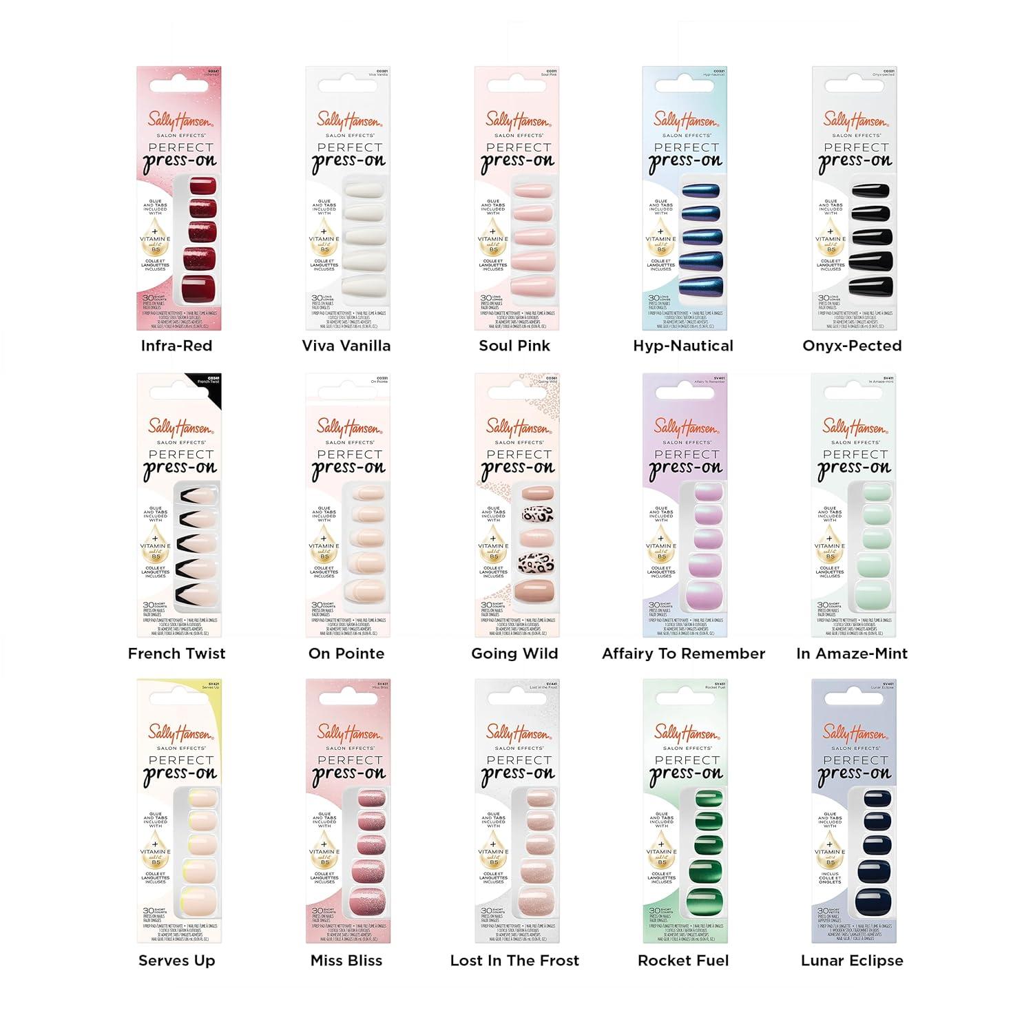 imageSally Hansen Salon Effects Perfect PressOn Nails Sqoval Shape Easy to Apply NonDamaging 30 Nails Nail Glue Adhesive Tabs File Miss BlissSqoval Nails In AmazeMint