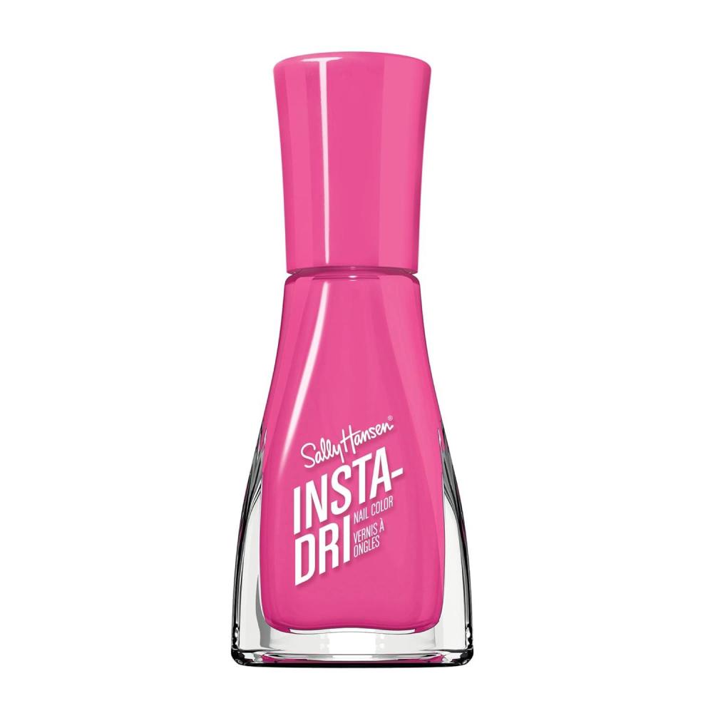 imageSally Hansen InstaDri Crystal Nail Polish Quick Dry Long Lasting StreakFree Shine Opaque Shimmery 118 Quartz Queen Holographic Baby Pink Nail Color281 Beeting Heart