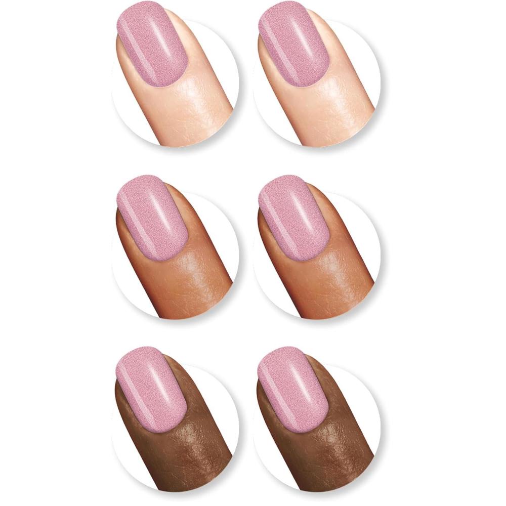 imageSally Hansen InstaDri Crystal Nail Polish  Quick Dry Long Lasting StreakFree Shine  Opaque Shimmery  118 Quartz Queen  Holographic Baby Pink Nail ColorPetal to the Metal