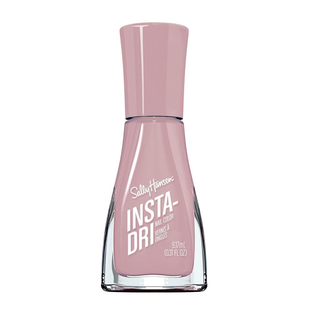 imageSally Hansen InstaDri Crystal Nail Polish  Quick Dry Long Lasting StreakFree Shine  Opaque Shimmery  118 Quartz Queen  Holographic Baby Pink Nail Color433 Hurry Plum