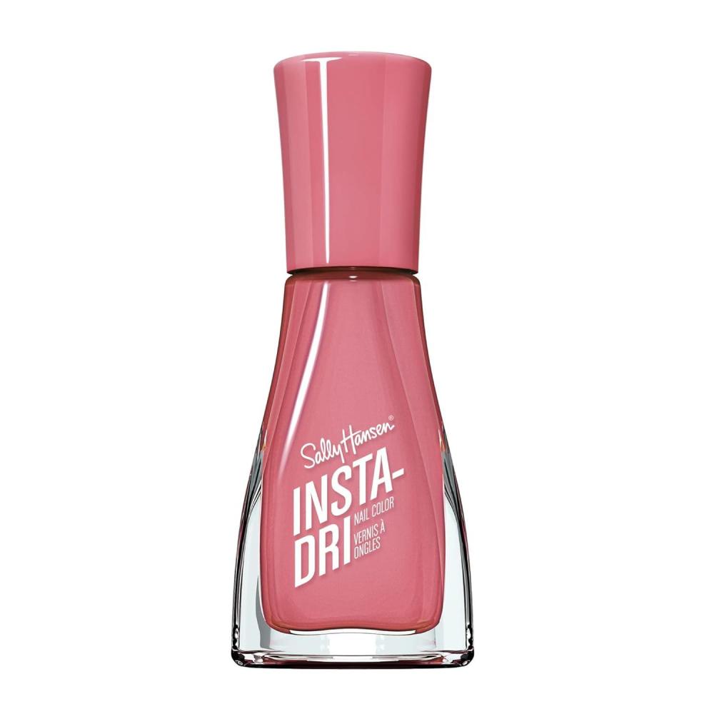 imageSally Hansen InstaDri Crystal Nail Polish  Quick Dry Long Lasting StreakFree Shine  Opaque Shimmery  118 Quartz Queen  Holographic Baby Pink Nail Color275 Rapid Ros