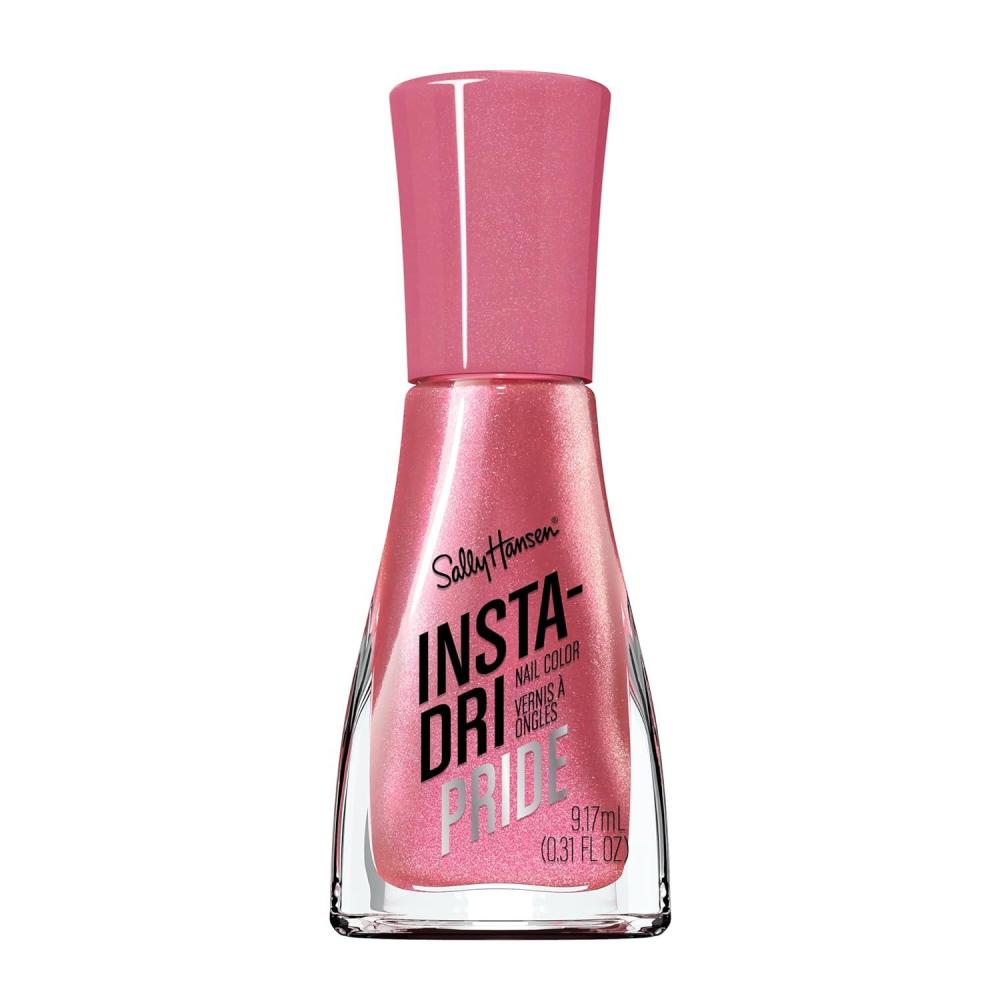 imageSally Hansen InstaDri Crystal Nail Polish Quick Dry Long Lasting StreakFree Shine Opaque Shimmery 118 Quartz Queen Holographic Baby Pink Nail Color755 Born to Slay