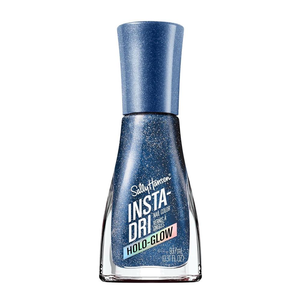 imageSally Hansen InstaDri Crystals Nail Polish  Quick Dry Long Lasting StreakFree Shine  Opaque Shimmery  123 Cobalt Blue  Dark Blue Nail Color107 Holoback
