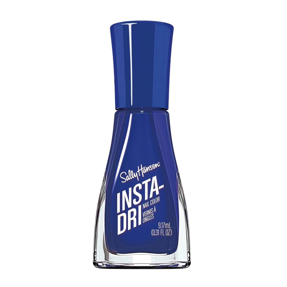 imageSally Hansen InstaDri Crystals Nail Polish  Quick Dry Long Lasting StreakFree Shine  Opaque Shimmery  123 Cobalt Blue  Dark Blue Nail Color492 On the Download