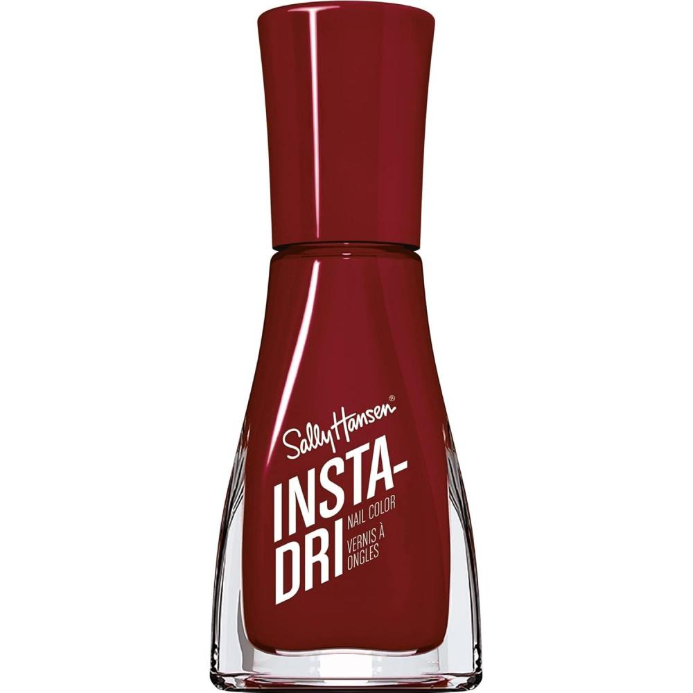imageSally Hansen InstaDri Holiday Nail Polish Quick Dry Long Lasting StreakFree Shine SemiOpaque Glittery Sparks Fly Red and Gold Glitter Nail Color393 CinnaSnap
