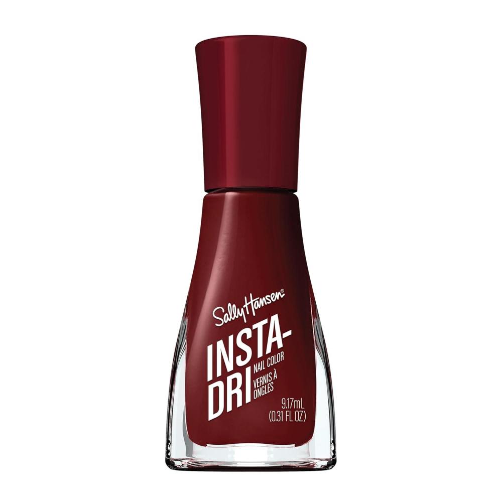imageSally Hansen InstaDri Holiday Nail Polish  Quick Dry Long Lasting StreakFree Shine  SemiOpaque Glittery  Sparks Fly  Red and Gold Glitter Nail Color398 Pomp  Plum