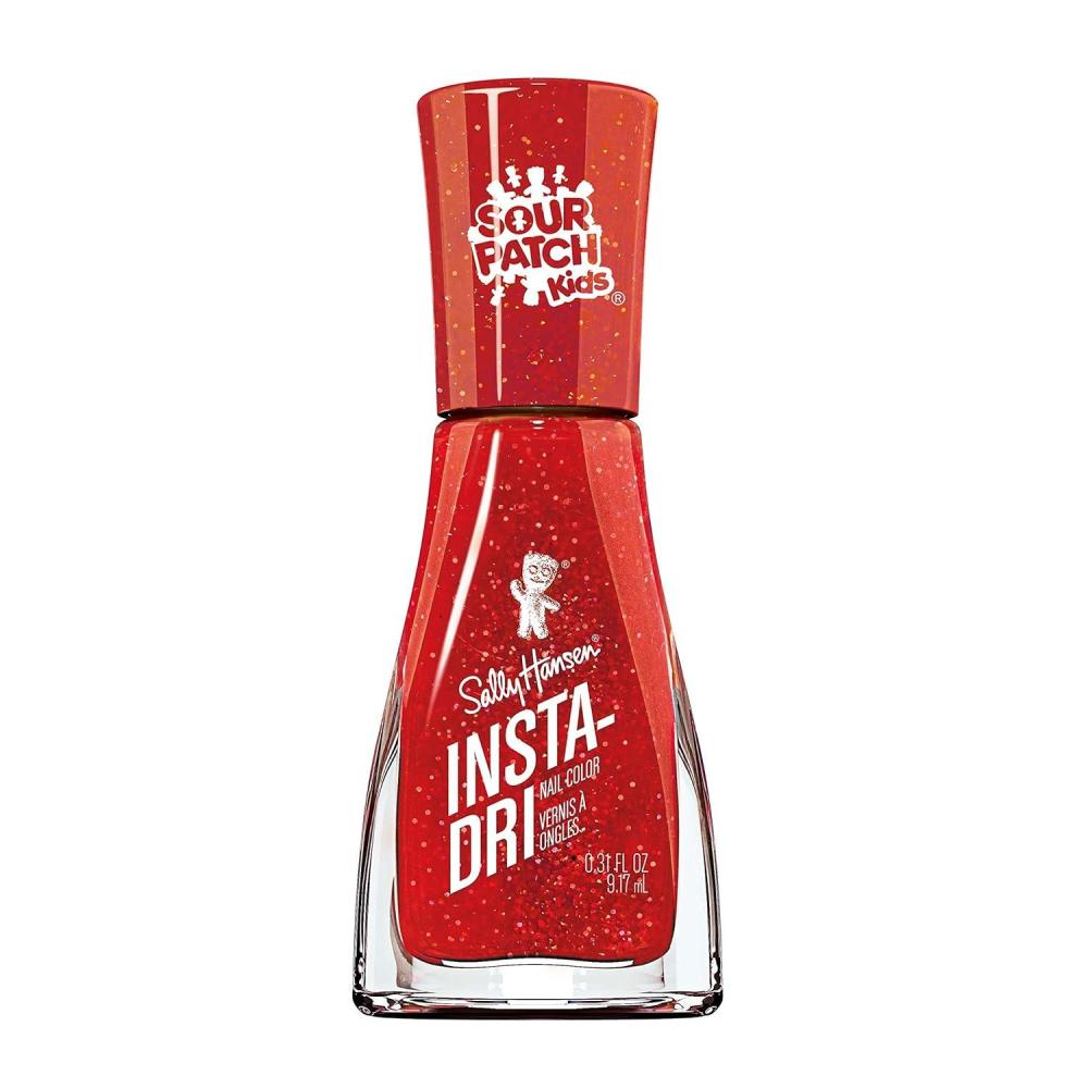 imageSally Hansen InstaDri Holiday Nail Polish  Quick Dry Long Lasting StreakFree Shine  SemiOpaque Glittery  Sparks Fly  Red and Gold Glitter Nail Color769 REDBERRY