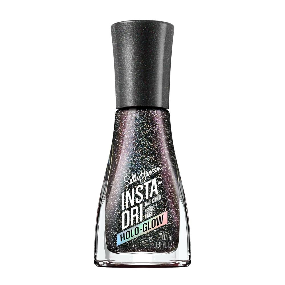imageSally Hansen InstaDri HoloGlow Nail Polish Quick Dry Long Lasting StreakFree Shine SemiOpaque Shimmer 103 Euphoric Holographic Gray Nail Color108 Chrome Zone