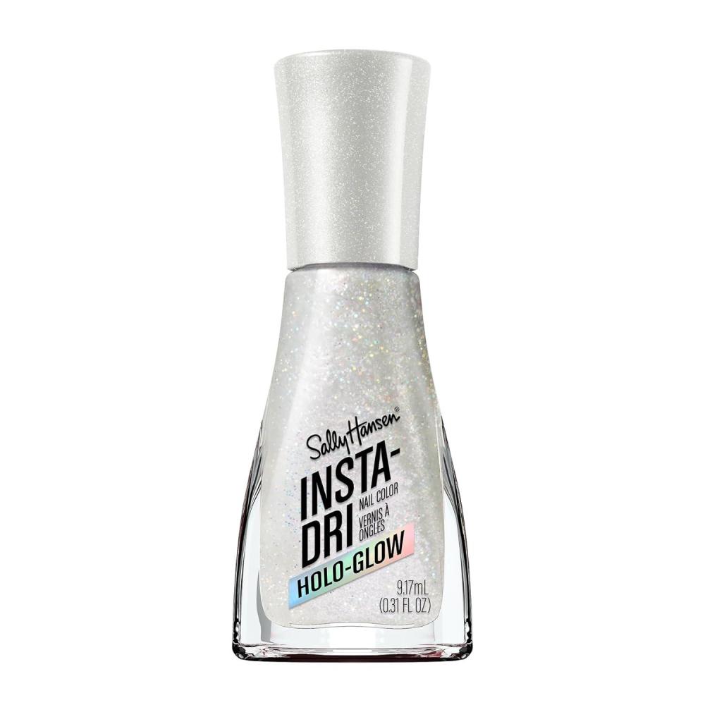 imageSally Hansen InstaDri HoloGlow Nail Polish  Quick Dry Long Lasting StreakFree Shine  SemiOpaque Shimmer  103 Euphoric  Holographic Gray Nail Color109 Chromatica
