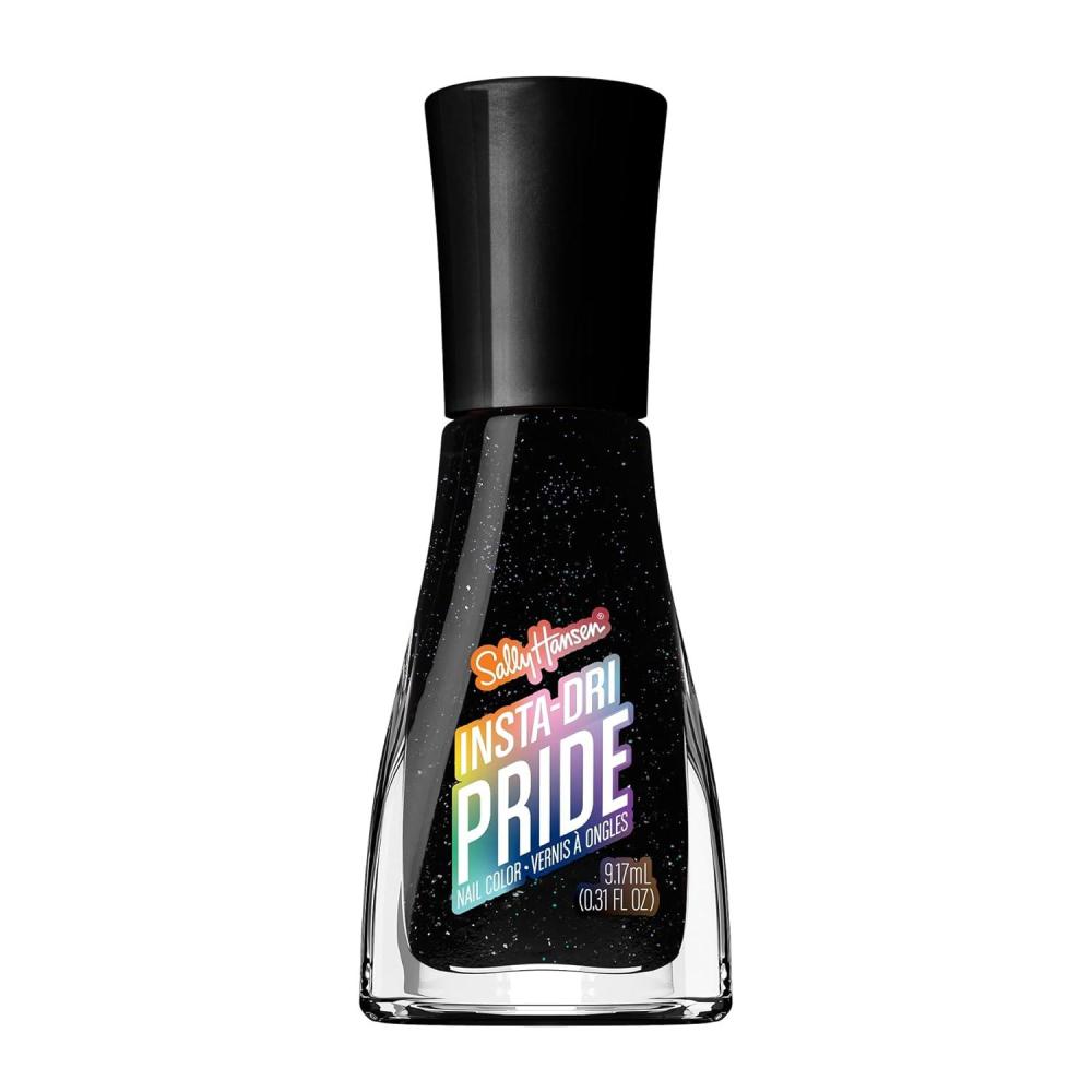 imageSally Hansen InstaDri HoloGlow Nail Polish Quick Dry Long Lasting StreakFree Shine SemiOpaque Shimmer 103 Euphoric Holographic Gray Nail Color768 Its Giving