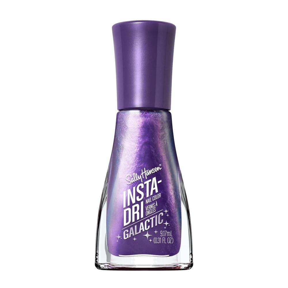 imageSally Hansen InstaDri HoloGlow Nail Polish  Quick Dry Long Lasting StreakFree Shine  SemiOpaque Shimmery  102 Lustrous Lilac  Hologrpahic Purple Nail Color112 Planet Purple