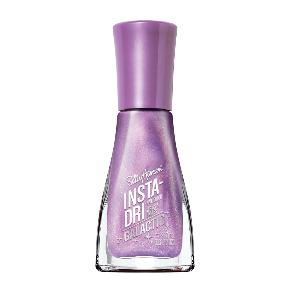 imageSally Hansen InstaDri HoloGlow Nail Polish  Quick Dry Long Lasting StreakFree Shine  SemiOpaque Shimmery  102 Lustrous Lilac  Hologrpahic Purple Nail Color111 Interstellar