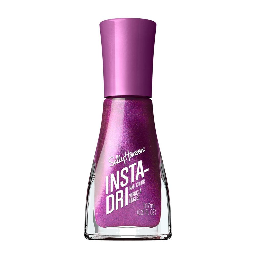 imageSally Hansen InstaDri HoloGlow Nail Polish  Quick Dry Long Lasting StreakFree Shine  SemiOpaque Shimmery  102 Lustrous Lilac  Hologrpahic Purple Nail Color66 The Queens Velvet