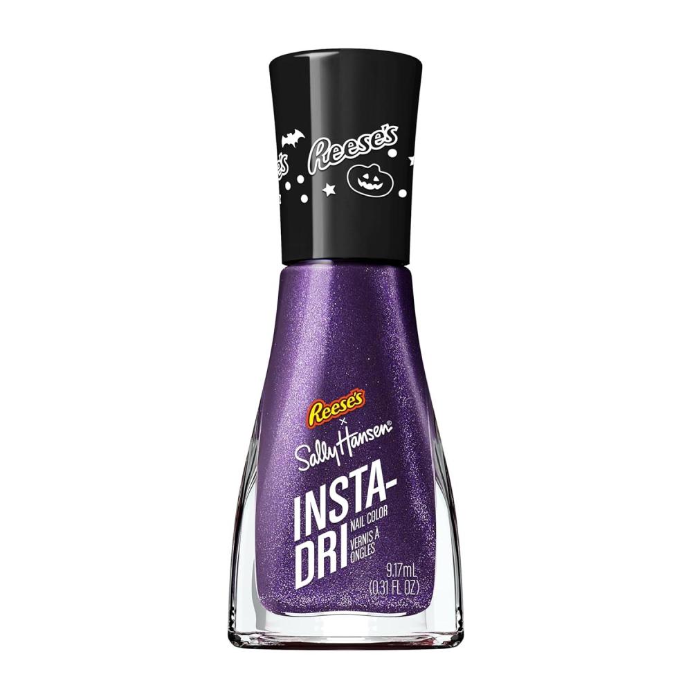 imageSally Hansen InstaDri HoloGlow Nail Polish  Quick Dry Long Lasting StreakFree Shine  SemiOpaque Shimmery  102 Lustrous Lilac  Hologrpahic Purple Nail Color735 Feeling Hungry