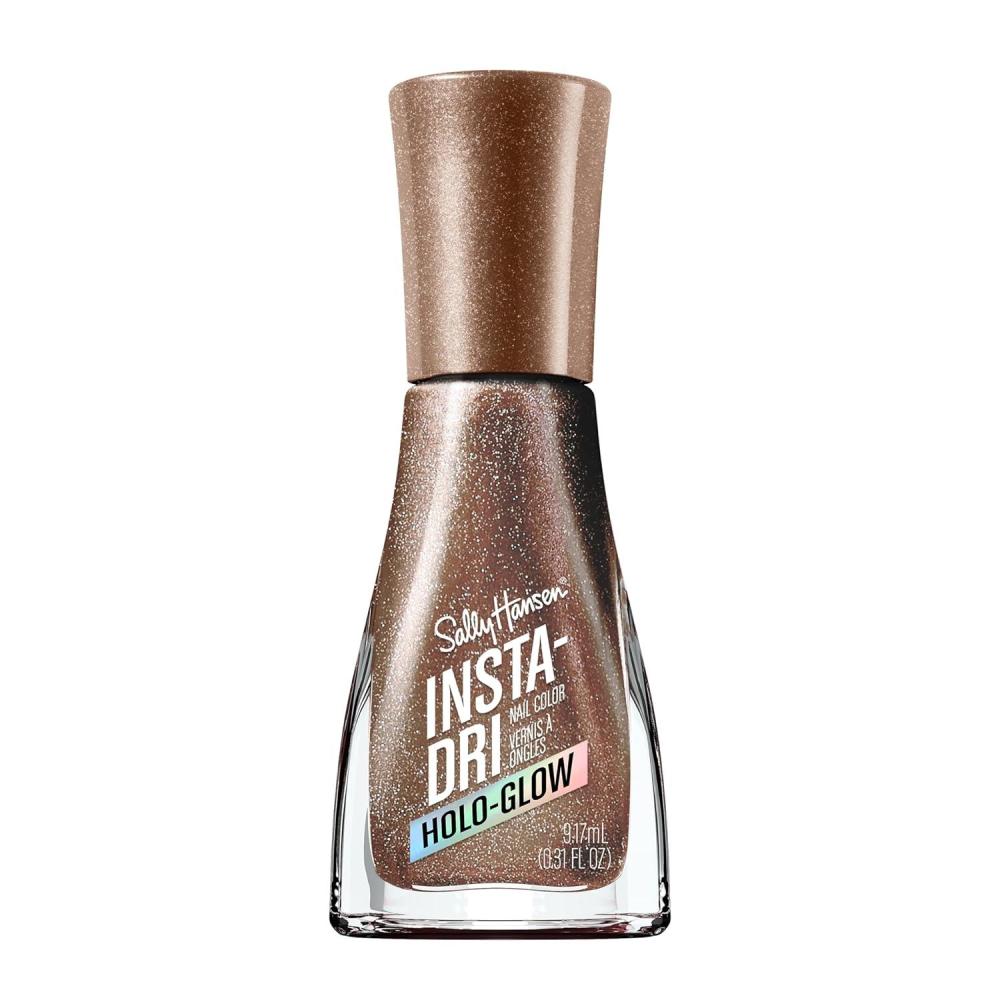 imageSally Hansen InstaDri HoloGlow Nail Polish  Quick Dry Long Lasting StreakFree Shine  SemiOpaque Shimmery  105 On the Glow  Holographic Brown Nail Color105 On the Glow
