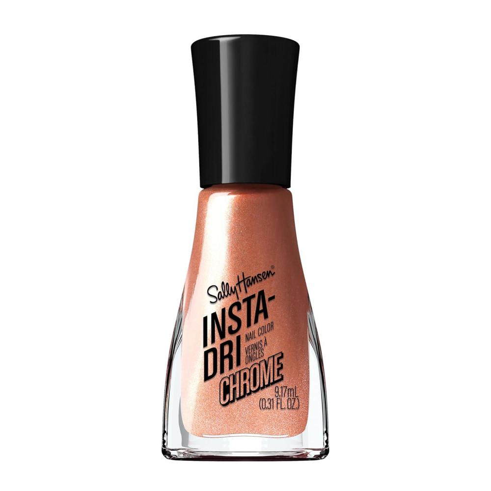 imageSally Hansen InstaDri Nail Polish Chrome Top Coat Quick Dry Long Lasting StreakFree Shine Opaque Polar Platinum Metallic Silver Nail Polish127 Copper Crush
