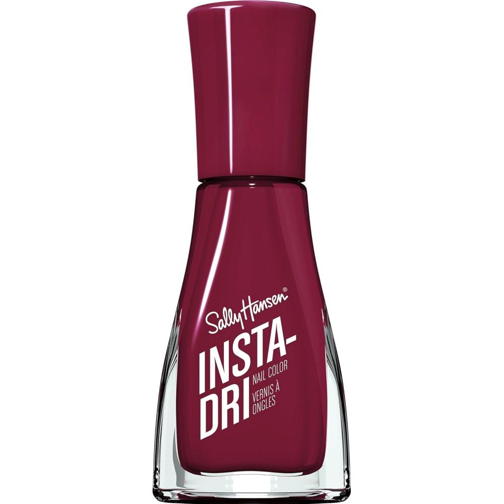 imageSally Hansen InstaDri Sand Nail Polish  Quick Dry Long Lasting StreakFree Shine  Opaque Shimmery  139 Race to the Grains  Metallic Blush Pink Nail Color423 Just in Wine