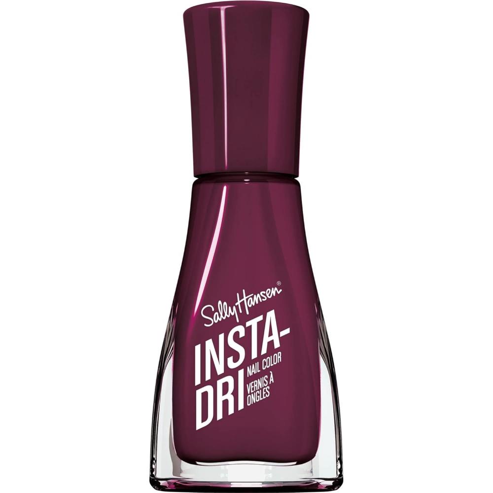 imageSally Hansen InstaDri Sand Nail Polish  Quick Dry Long Lasting StreakFree Shine  Opaque Shimmery  139 Race to the Grains  Metallic Blush Pink Nail Color428 Zip Wine