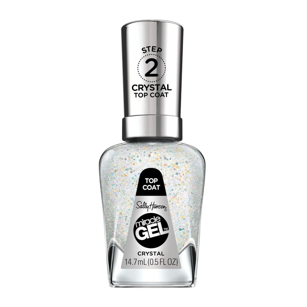 imageSally Hansen Miracle Gel Crystal Top Coat Long Lasting GelLike Formula No UV Lamp Needed Clear Nail Polish Pack of 72
