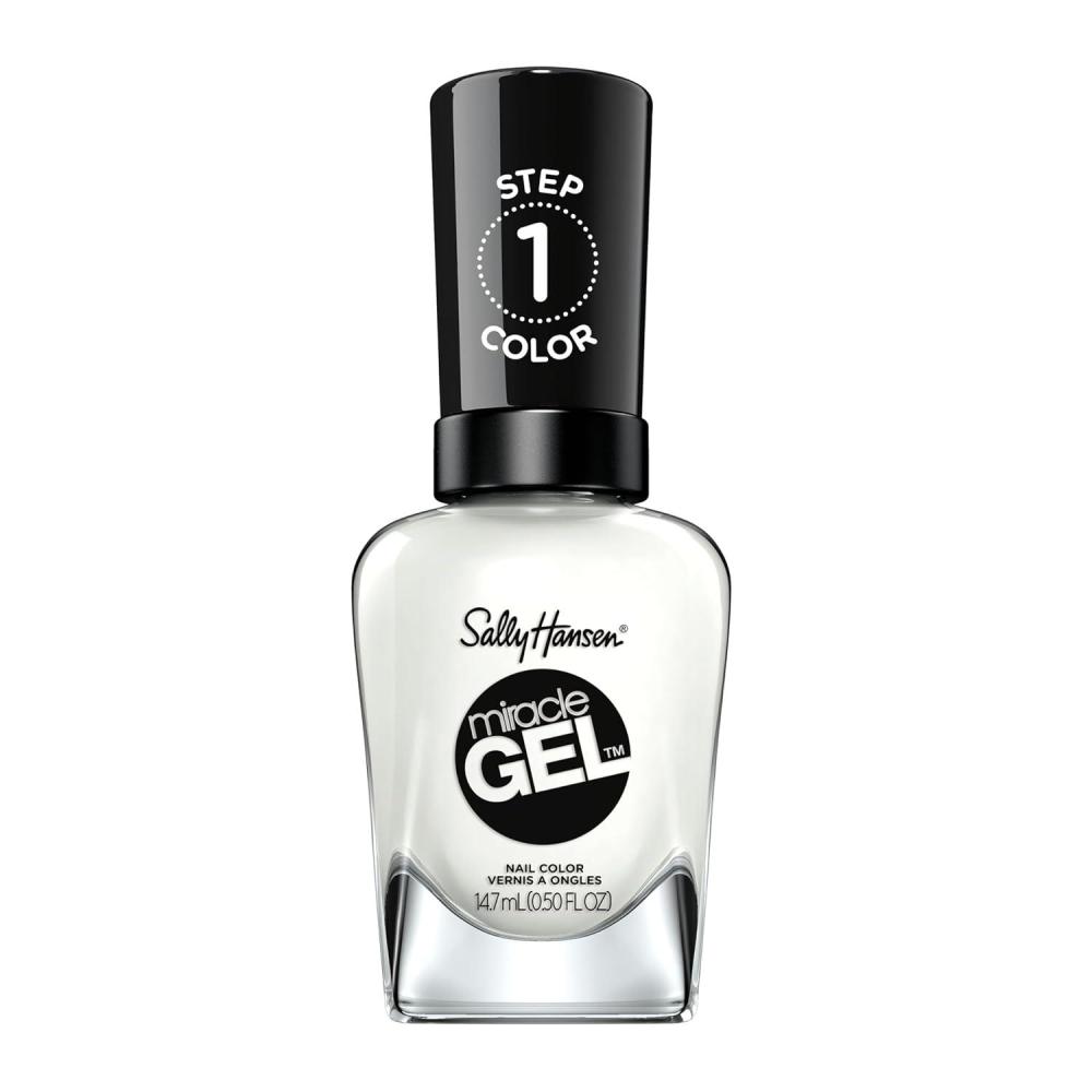 imageSally Hansen Miracle Gel Holiday Salon Quality Nail Polish  GelLike Formula TwoStep System No UV Light Needed Long Lasting  Opaque Glittery 911 Whisk You a Merry Xmas  White Nail Polish789450 Get Mod