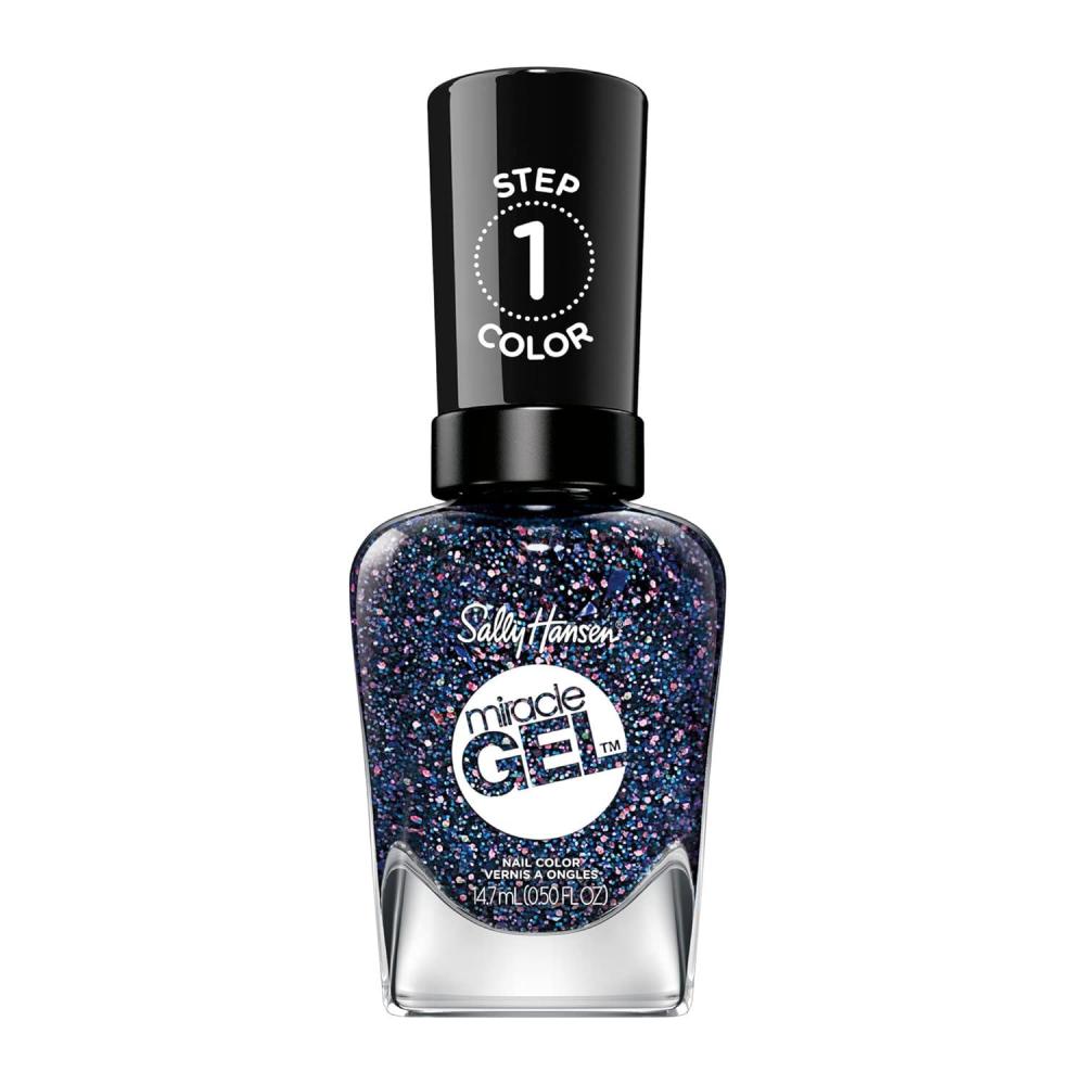 imageSally Hansen Miracle Gel Holiday Salon Quality Nail Polish  GelLike Formula TwoStep System No UV Light Needed Long Lasting  Opaque Glittery 911 Whisk You a Merry Xmas  White Nail Polish581 Girls Flip