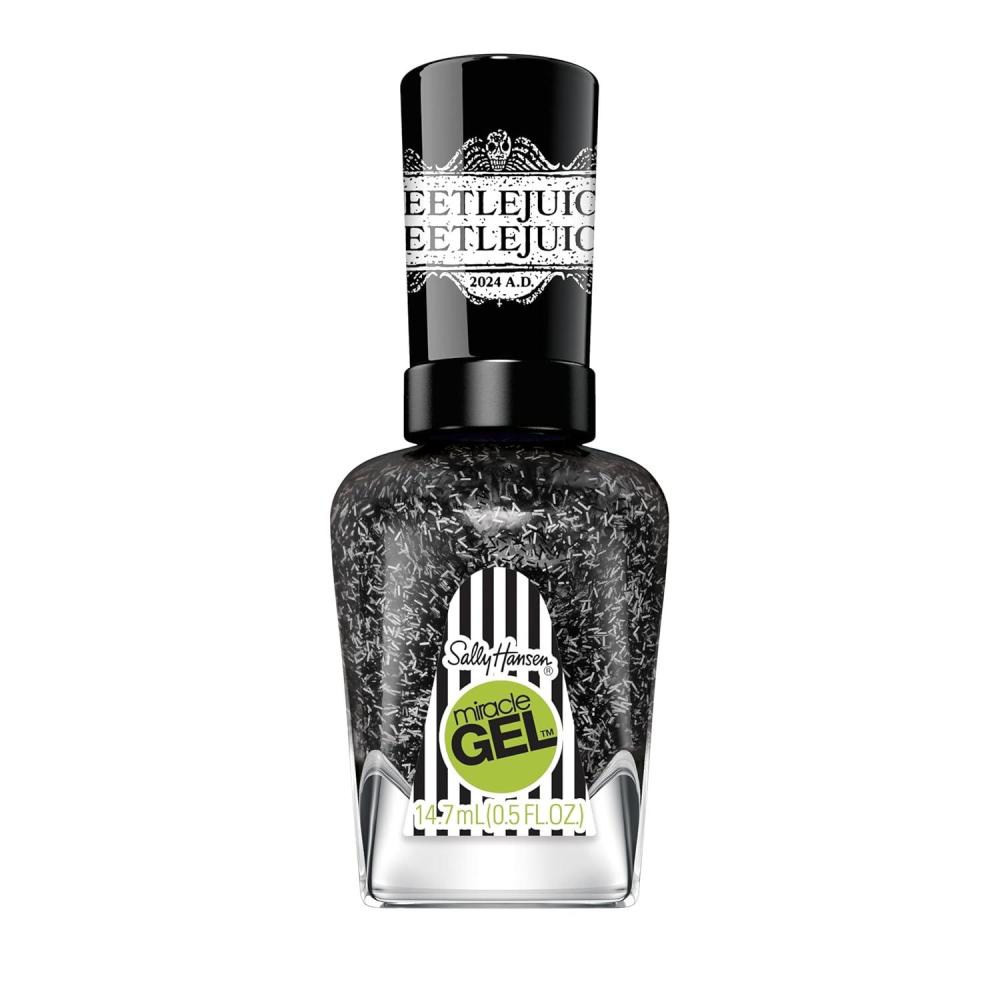 imageSally Hansen Miracle Gel Holiday Salon Quality Nail Polish  GelLike Formula TwoStep System No UV Light Needed Long Lasting  Opaque Glittery 911 Whisk You a Merry Xmas  White Nail Polish929 Ghost With The Most
