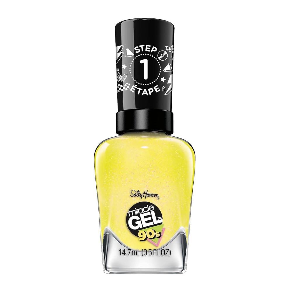 imageSally Hansen Miracle Gel Hue Had to Be There Mixtape Long Lasting GelLike Formula No UV Lamp Needed Yellow Nail Polish