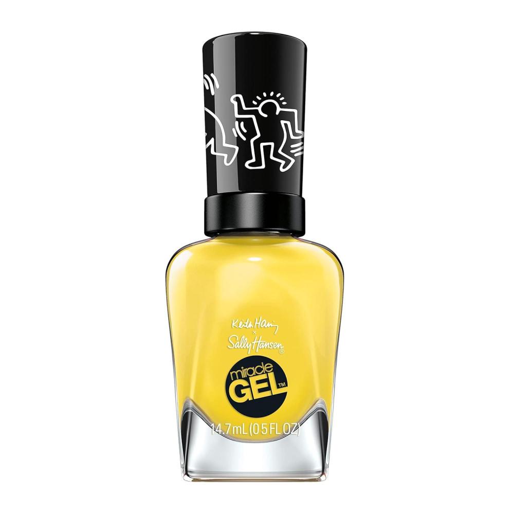 imageSally Hansen Miracle Gel Keith Haring Writing on the Walls Long Lasting GelLike Formula No UV Lamp Needed Yellow Nail Polish