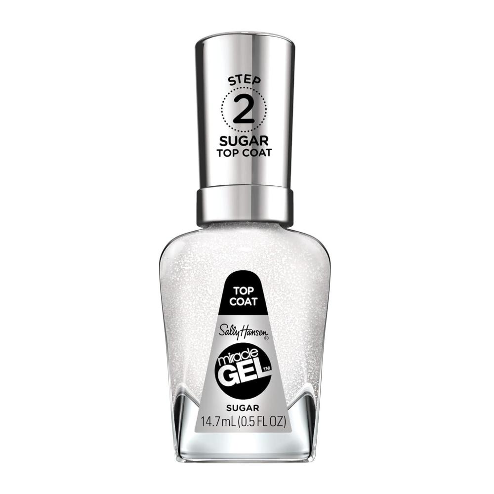 imageSally Hansen Miracle Gel Nail Polish Color Grip Primer and Base Coat Salon Quality GelLike Formula TwoStep System No UV Light Needed Long Lasting  Clear Glossy103 Sugar