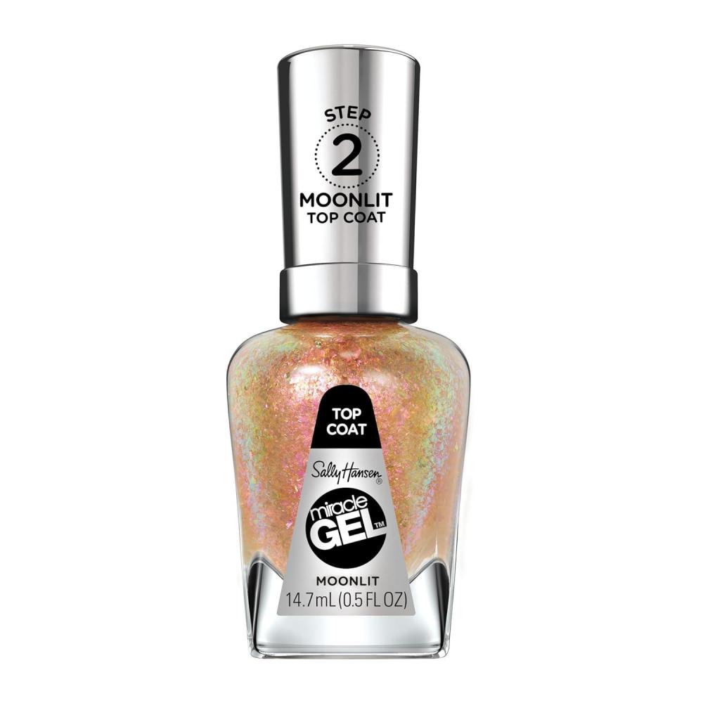 imageSally Hansen Miracle Gel Nail Polish Color Grip Primer and Base Coat Salon Quality GelLike Formula TwoStep System No UV Light Needed Long Lasting  Clear Glossy107 Moonlit
