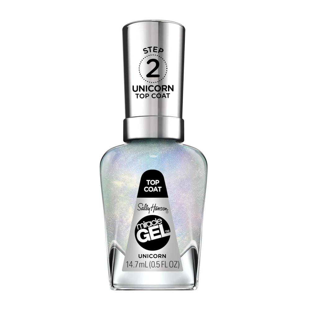 imageSally Hansen Miracle Gel Nail Polish Color Grip Primer and Base Coat Salon Quality GelLike Formula TwoStep System No UV Light Needed Long Lasting  Clear Glossy106 Unicorn