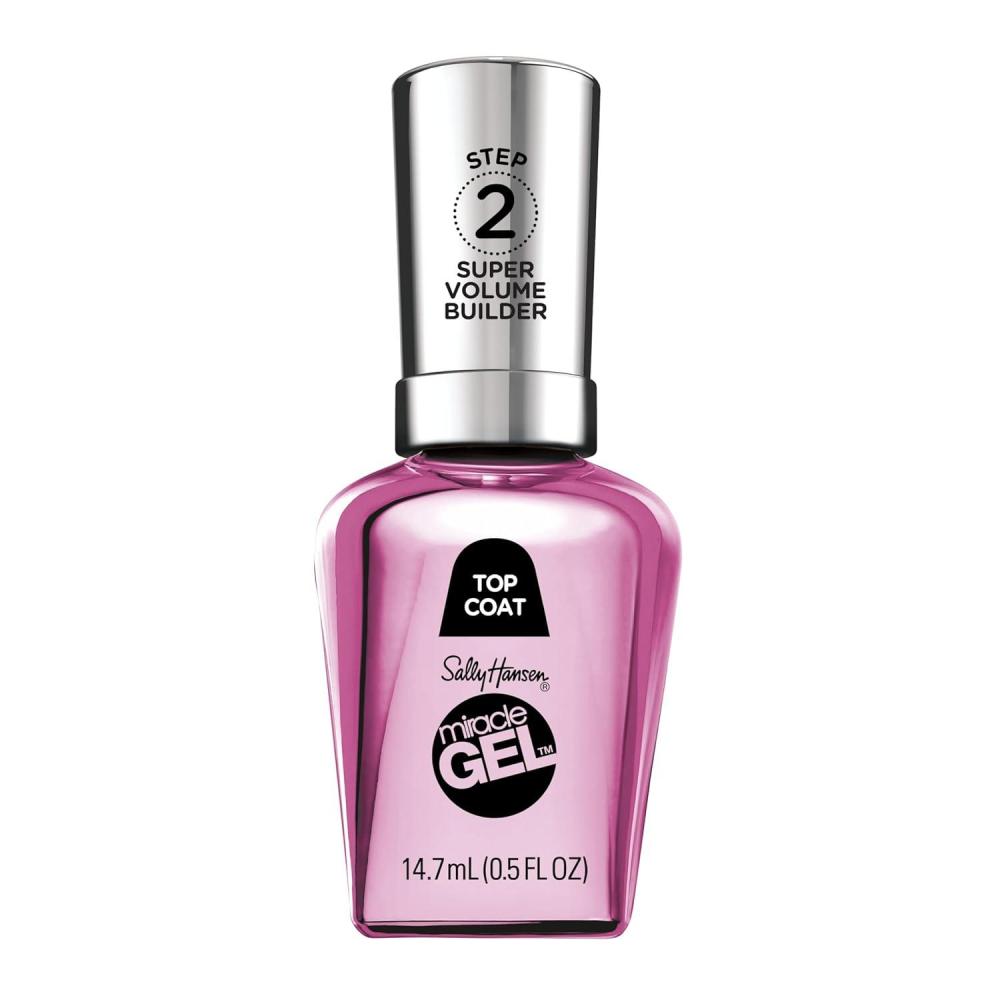 imageSally Hansen Miracle Gel Nail Polish Color Grip Primer and Base Coat Salon Quality GelLike Formula TwoStep System No UV Light Needed Long Lasting  Clear Glossy114 Super Volume Builder