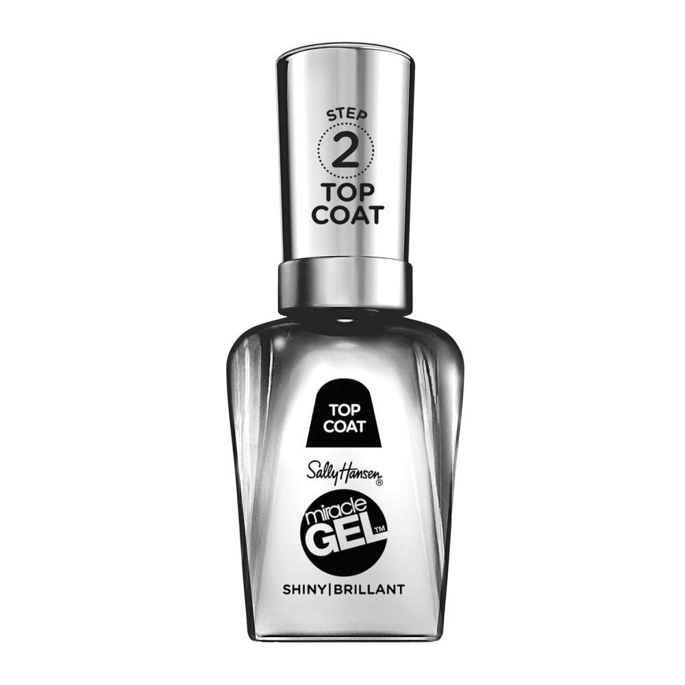 imageSally Hansen Miracle Gel Nail Polish Color Grip Primer and Base Coat Salon Quality GelLike Formula TwoStep System No UV Light Needed Long Lasting  Clear Glossy101 Shiny
