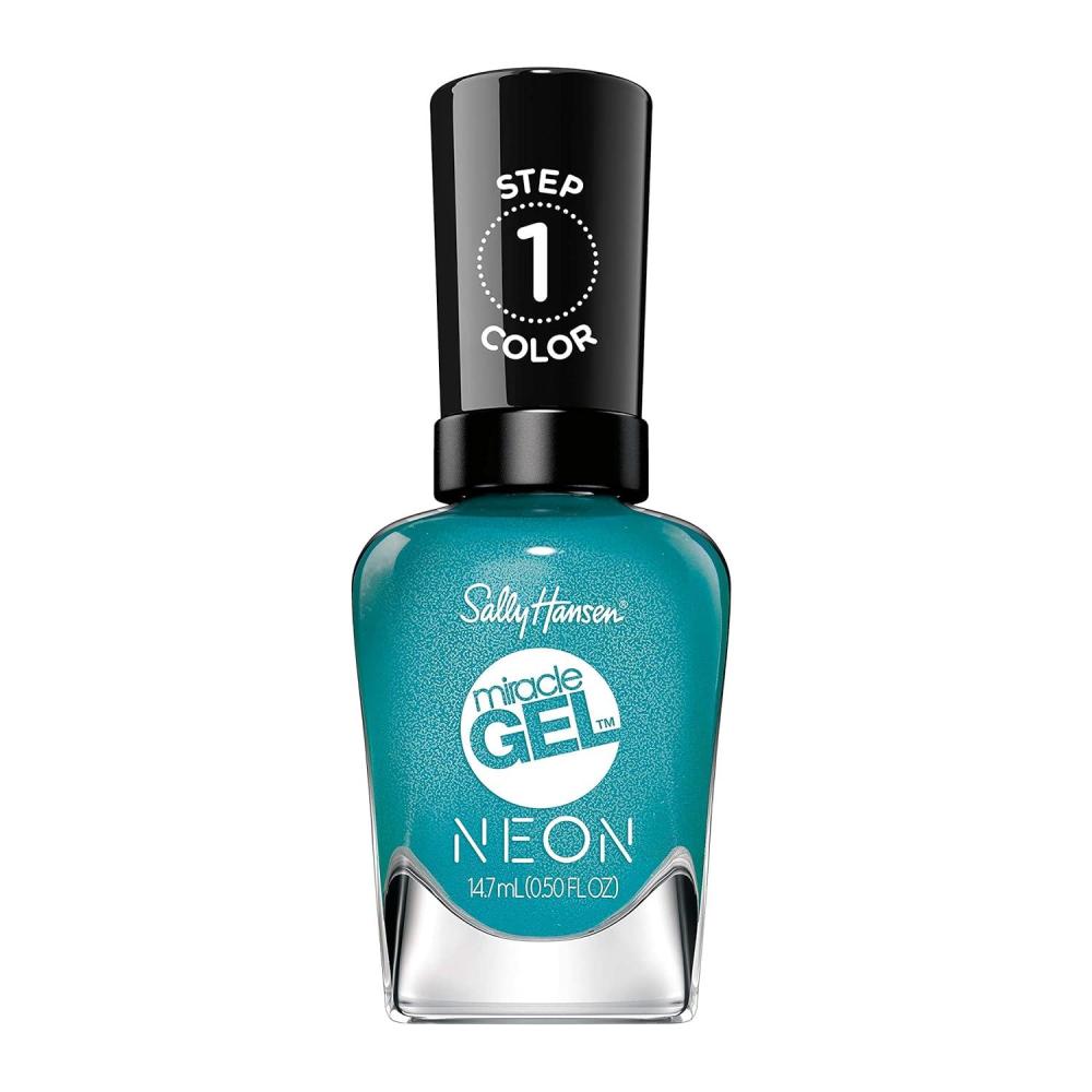 imageSally Hansen Miracle Gel Neons Seariously Cool Long Lasting GelLike Formula No UV Lamp Needed Blue Nail Polish