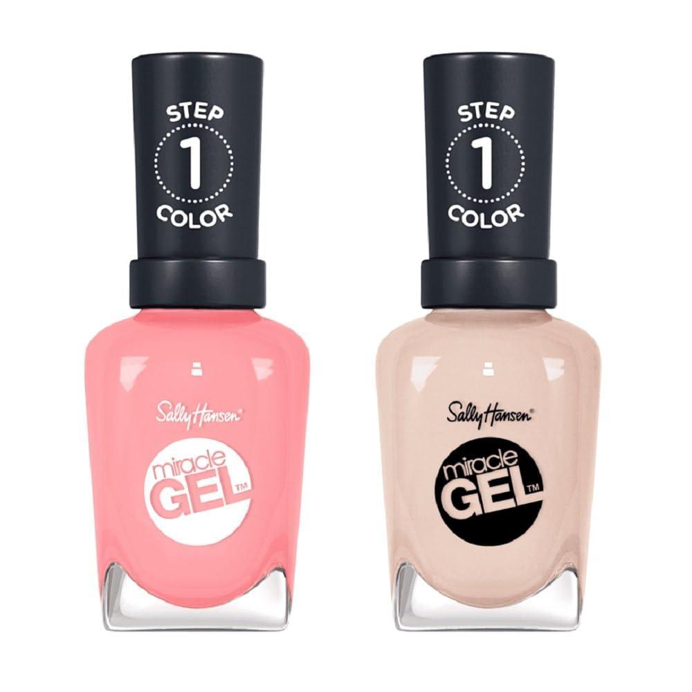 imageSally Hansen Miracle Gel Pink an Outfit Tickled Pink Bundle Long Lasting GelLike Formula No UV Lamp Needed Nail Polish