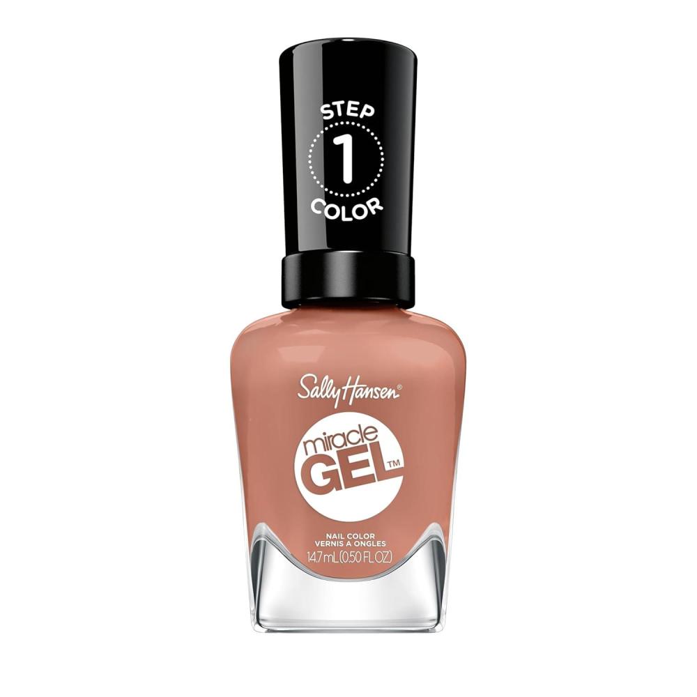 imageSally Hansen Miracle Gel Salon Quality Nail Polish  GelLike Formula TwoStep System No UV Light Needed Long Lasting  Opaque Crme  205 To The Taupe  Deep Taupe Nail Polish190 Road Less Traveled