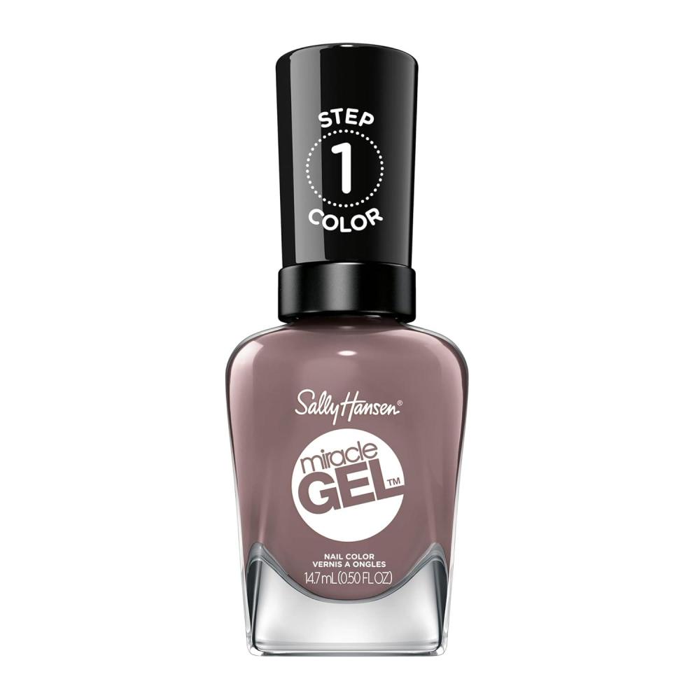 imageSally Hansen Miracle Gel Salon Quality Nail Polish  GelLike Formula TwoStep System No UV Light Needed Long Lasting  Opaque Crme  205 To The Taupe  Deep Taupe Nail Polish205 To the Taupe