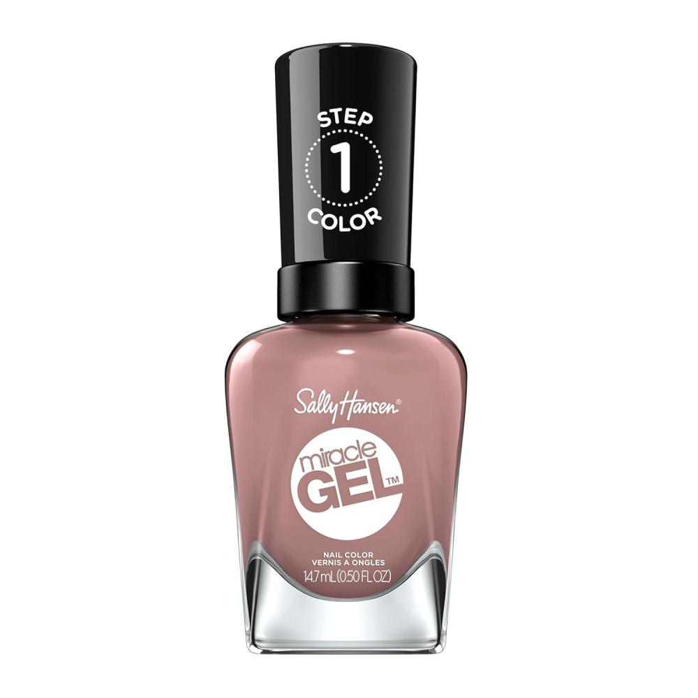 imageSally Hansen Miracle Gel Salon Quality Nail Polish  GelLike Formula TwoStep System No UV Light Needed Long Lasting  Opaque Crme  205 To The Taupe  Deep Taupe Nail Polish494 Love Me Lilac