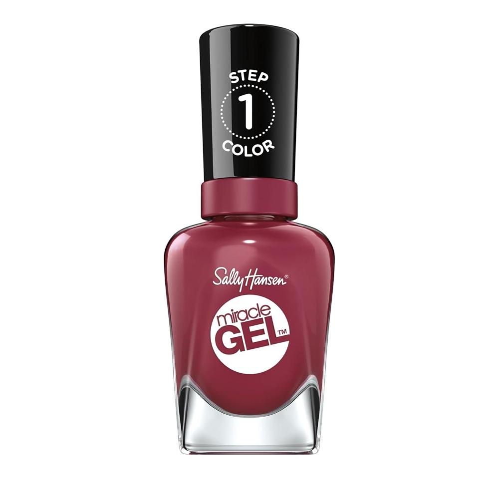 imageSally Hansen Miracle Gel Salon Quality Nail Polish  GelLike Formula TwoStep System No UV Light Needed Long Lasting  Opaque Glossy  449 Rhapsody Red  Classic Red Nail Color496 Beet  Pray  Love