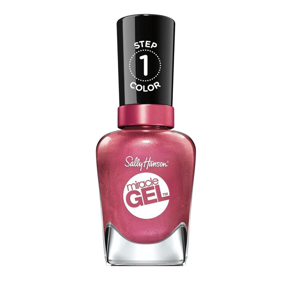 imageSally Hansen Miracle Gel Salon Quality Nail Polish  GelLike Formula TwoStep System No UV Light Needed Long Lasting  Opaque Shimmer  174 ShhhhImmer  Rose Gold Nail Color242 Saturn It Up