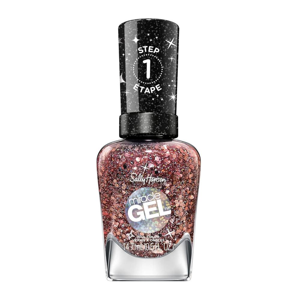 imageSally Hansen Miracle Gel Salon Quality Nail Polish  GelLike Formula TwoStep System No UV Light Needed Long Lasting  Opaque Shimmer  174 ShhhhImmer  Rose Gold Nail ColorAll is Bright