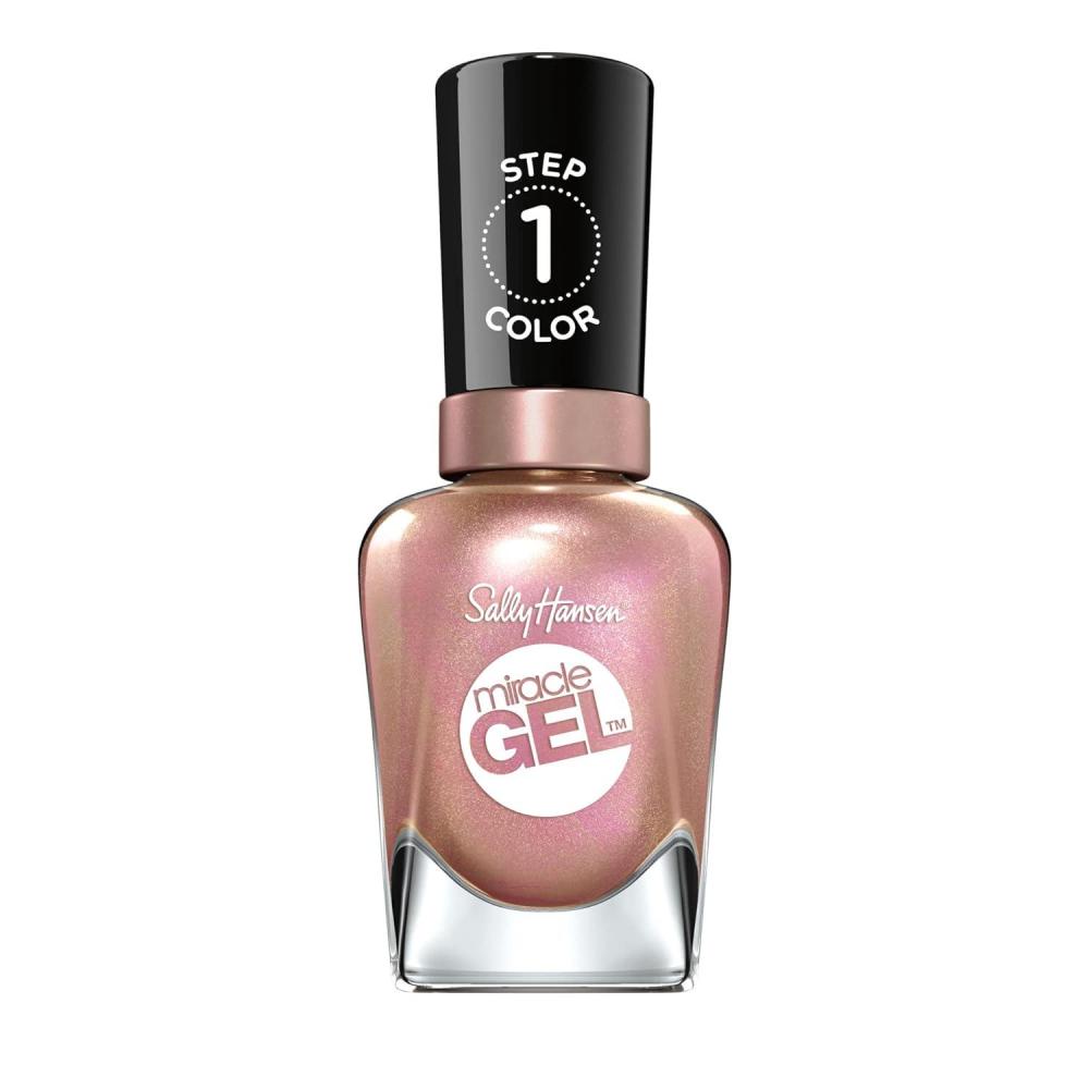 imageSally Hansen Miracle Gel Salon Quality Nail Polish  GelLike Formula TwoStep System No UV Light Needed Long Lasting  Opaque Shimmer  174 ShhhhImmer  Rose Gold Nail ColorShhhimmer