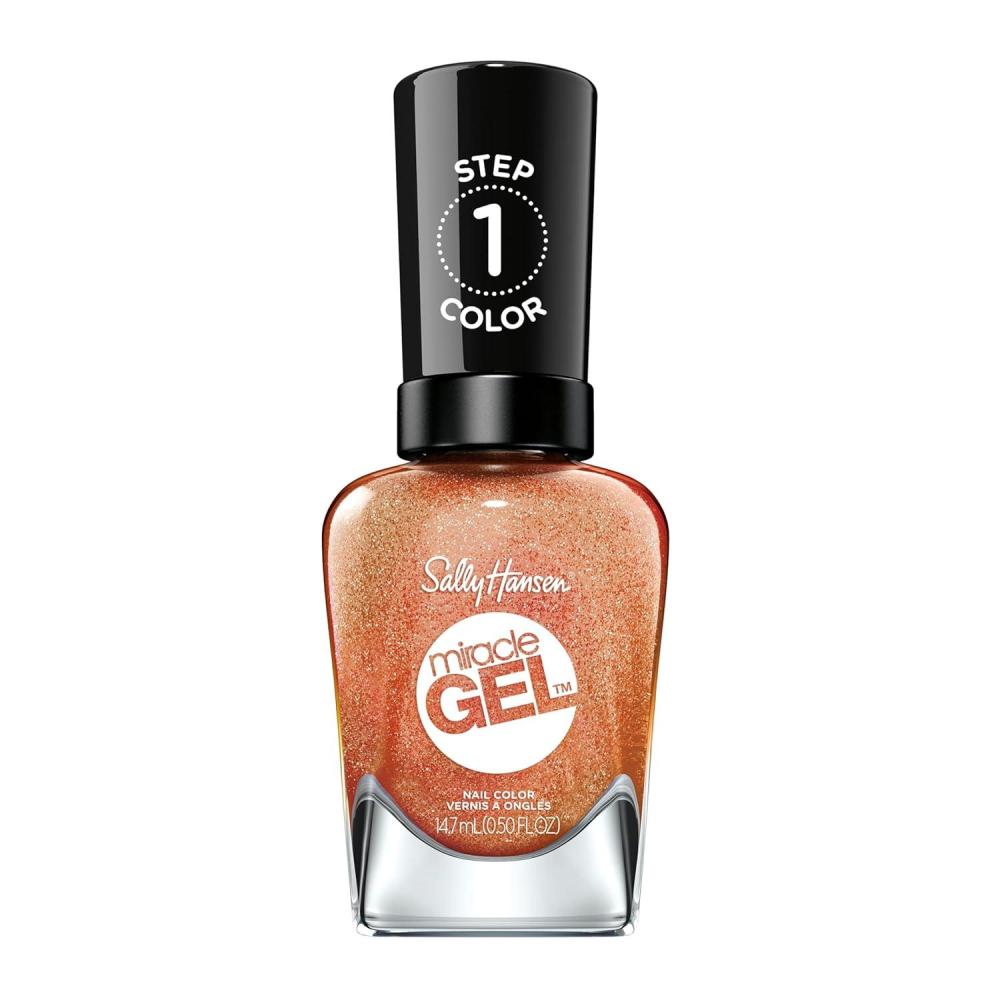 imageSally Hansen Miracle Gel Salon Quality Nail Polish  GelLike Formula TwoStep System No UV Light Needed Long Lasting  Opaque Shimmery  382 Sundown Socialite  Brown Orange Nail Color382 Sundown Socialite
